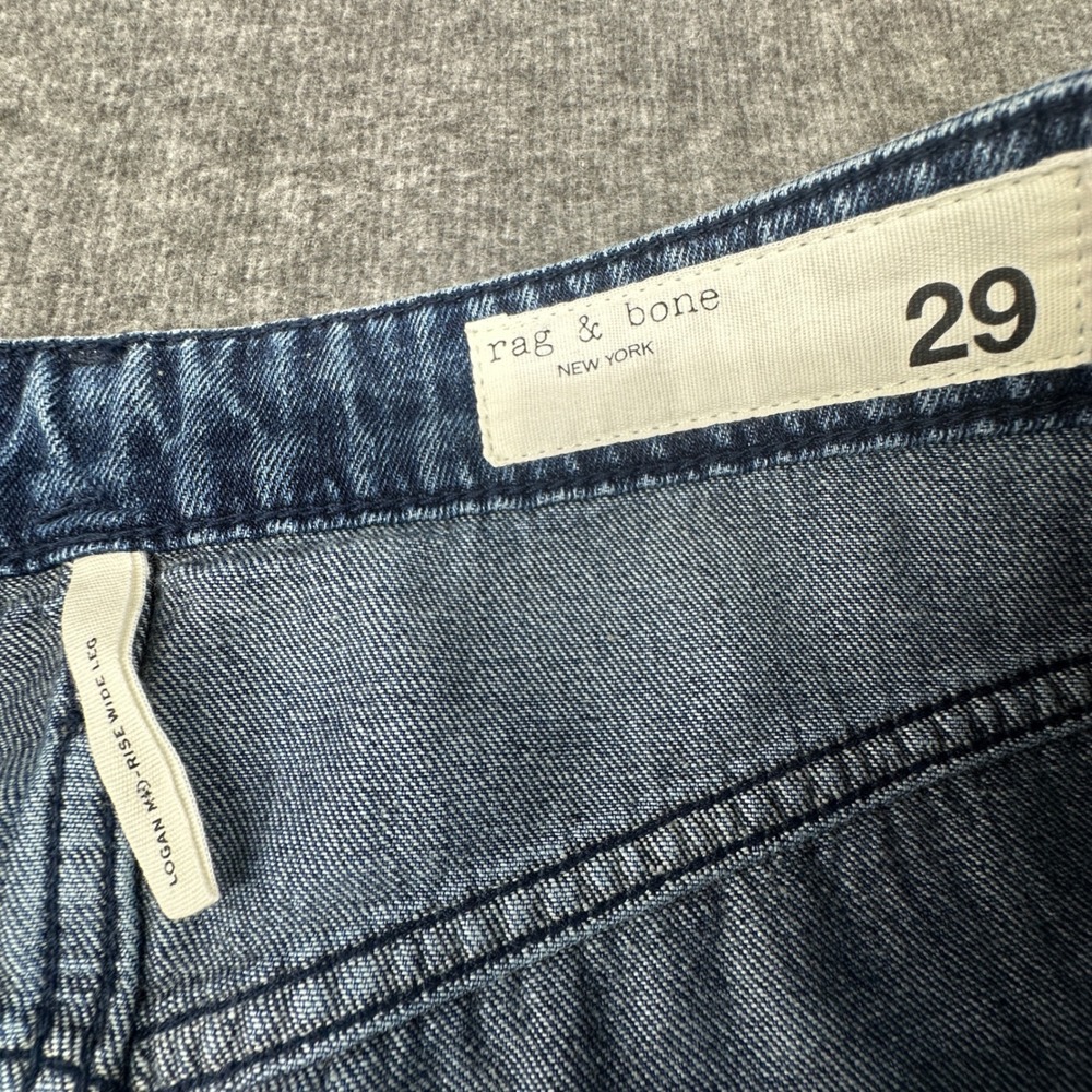 RAG & BONE The Logan Mid Rise Wide Leg Jeans Medium Wash Size 29 - Picture 6 of 9